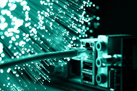 Fiber optics background with lots of light spots