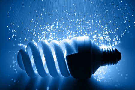 Fiber optics background with lots of light spotsの写真素材