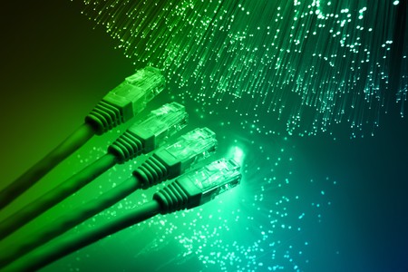 Fiber optics background with lots of light spotsの写真素材