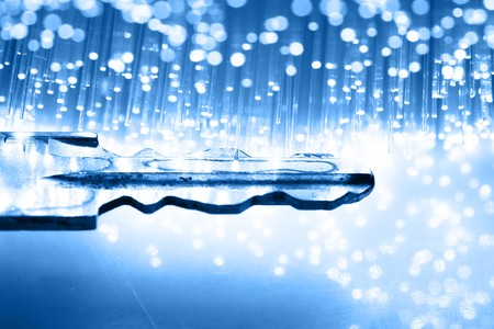 Fiber optics background with lots of light spotsの写真素材