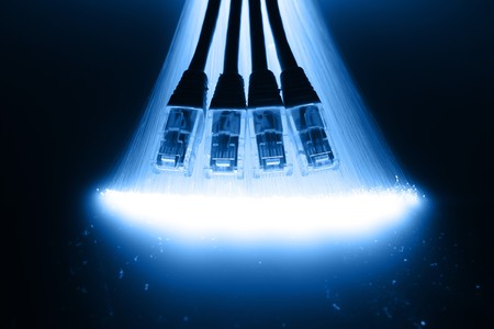 Fiber optics background with lots of light spots