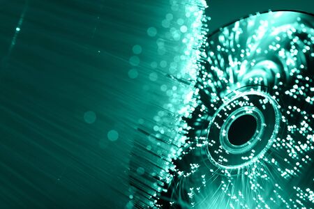 Fiber optics background with lots of light spots