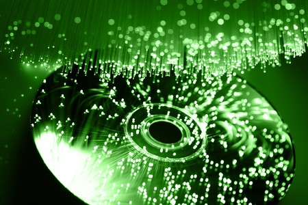 Fiber optics background with lots of light spotsの写真素材