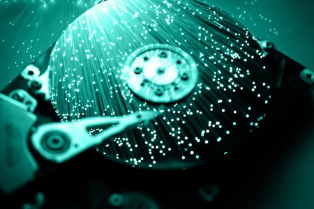 Fiber optics background with lots of light spots