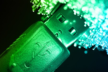 Fiber optics background with lots of light spotsの写真素材