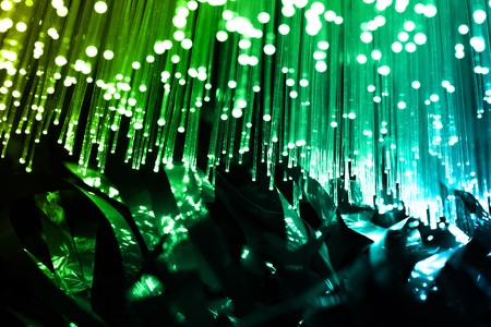 Fiber optics background with lots of light spotsの写真素材