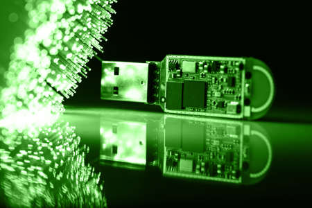 Fiber optics background with lots of light spots