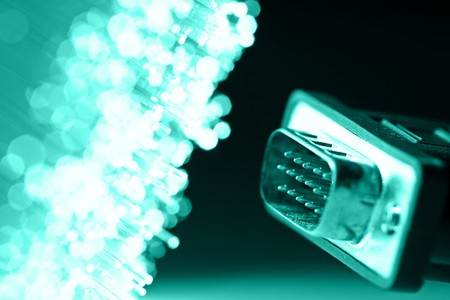 Fiber optics background with lots of light spotsの写真素材