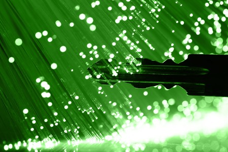 Fiber optics background with lots of light spotsの写真素材