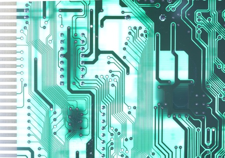 Electronics technology background in green