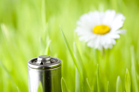 battery on a fresh grass