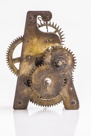 Antique clock gold gears の写真素材