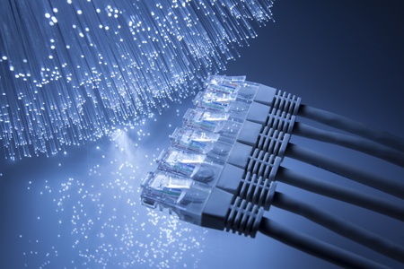Fiber optics background with lots of light spots の写真素材