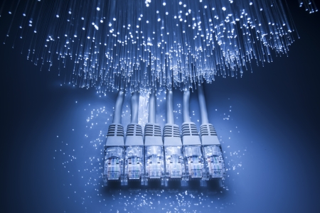 Fiber optics background with lots of light spots の写真素材