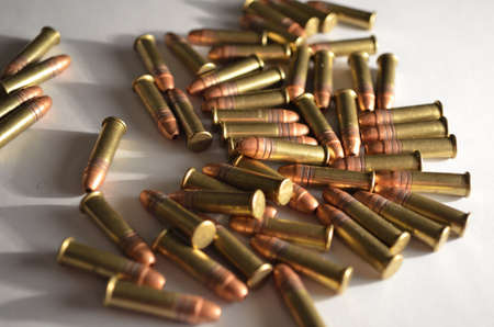 ammonition pile 22 caliberの写真素材