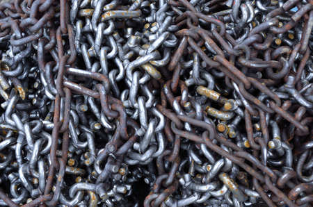Assorted chain s in a pileの写真素材
