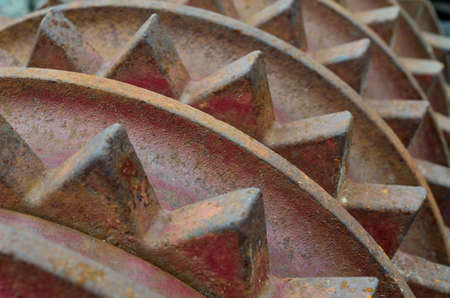 spikes on weathered agricultural equipmentの写真素材