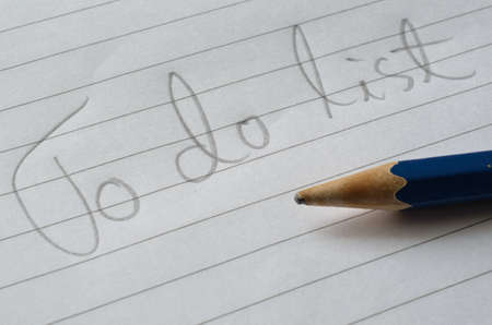 Thing to do list and a pencil on paper の写真素材