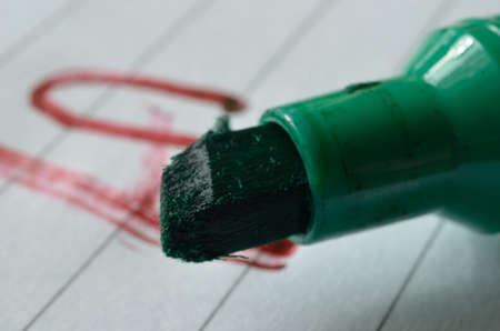 Green marker pen tip macro photoの写真素材