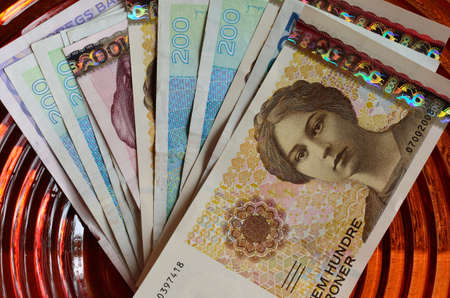 Norwegian paper money currencyのeditorial素材