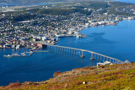 landscape photo of Tromsoe Tromso city on sunny autumn dayの写真素材