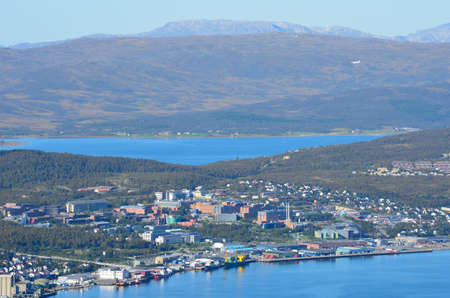 Tromso city on a warm autumn dayの写真素材