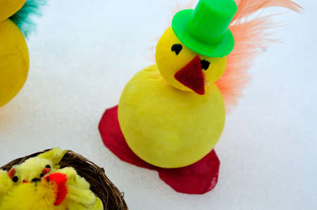 Easter chickens on snow