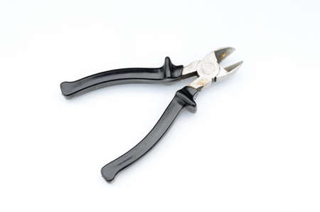 black cutting pliers isolated on white background