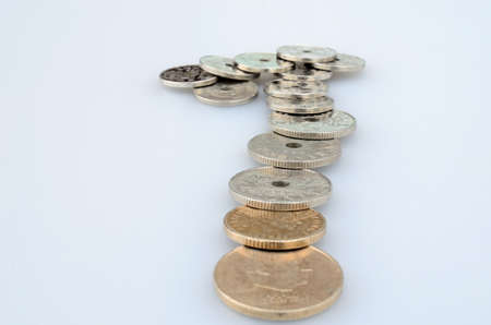 Norwegian coin currency isolated on white background macro photoの写真素材