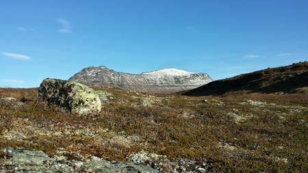 New snow on mount mauken on sunny autumn day