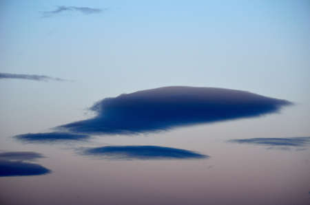 beautiful cloud formation on colourful winter sky