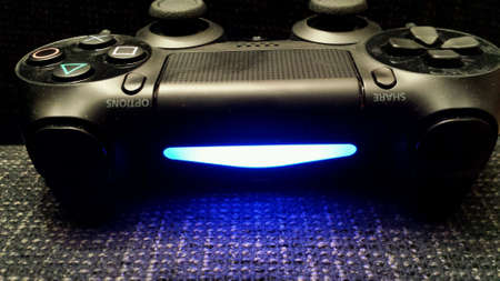 Playstation 4 dualshock game controller blue glow