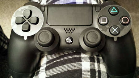 Playstation 4 dualshock game controller blue glow