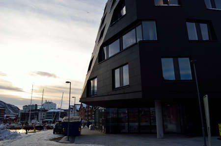 the building kystens hus, coast house,  in tromso cityのeditorial素材