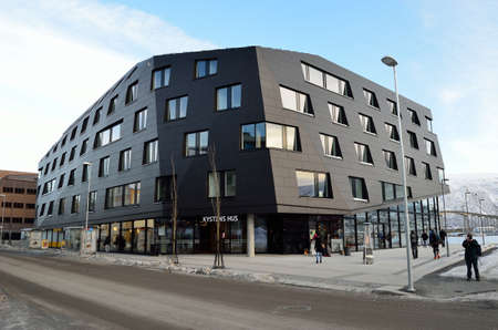 the building kystens hus, coast house,  in tromso cityのeditorial素材