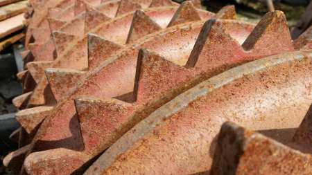 Heavy duty rusted spiked agricultural machinery accessorie