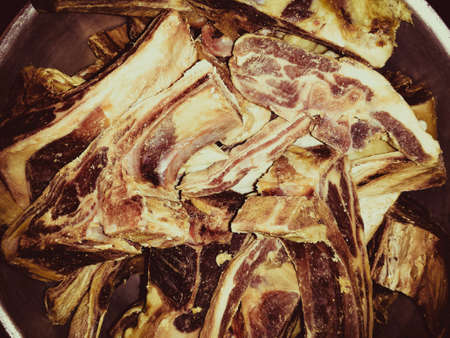 Lamb rib caserole close up. Norwegian dish for new years eve holiday