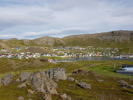 honningsvag, north cape in northern norwayの写真素材