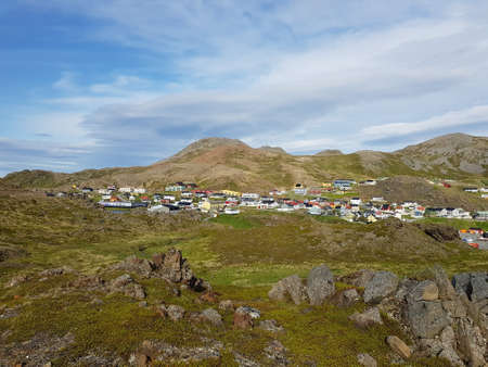 honningsvag, north cape in northern norwayの写真素材