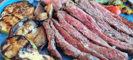 traditional greek tagliata dishの写真素材