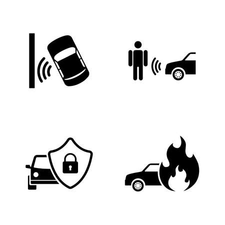 Auto Safety Simple Related Vector Icons Setのイラスト素材