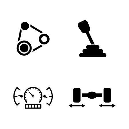 Set of auto service simple related icons on White Background.のイラスト素材