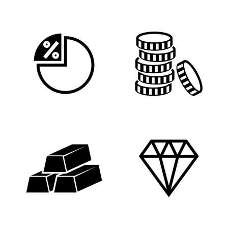 Set of finance and banking simple related icons on white background.のイラスト素材
