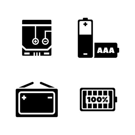 Set of sources of power simple related icons on white background.のイラスト素材