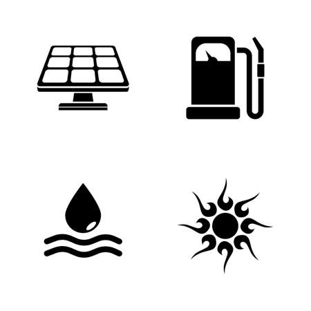 Energy. Simple Related Vector Icons Set for Video, Mobile Apps, Web Sites, Print Projects and Your Design. Black Flat Illustration on White Background.のイラスト素材
