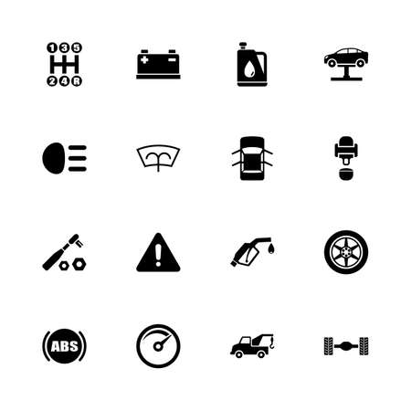 Car icons - Expand to any size - Change to any color. Flat vector icons - Black illustration on white background.のイラスト素材