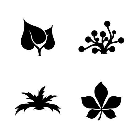 Plant. Simple Related Vector Icons Set for Video, Mobile Apps, Web Sites, Print Projects and Your Design. Black Flat Illustration on White Background.のイラスト素材
