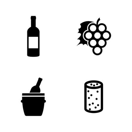 Wine making simple related vector icons set for video, mobile apps, web sites, print projects and your design. Black flat illustration on white background.のイラスト素材