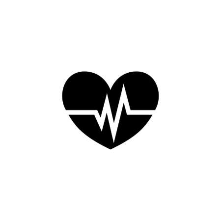 Heart rate. Cardiogram vector icon. Simple flat symbol on white backgroundのイラスト素材