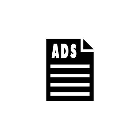 Ads Paper vector icon. Simple flat symbol on white backgroundのイラスト素材
